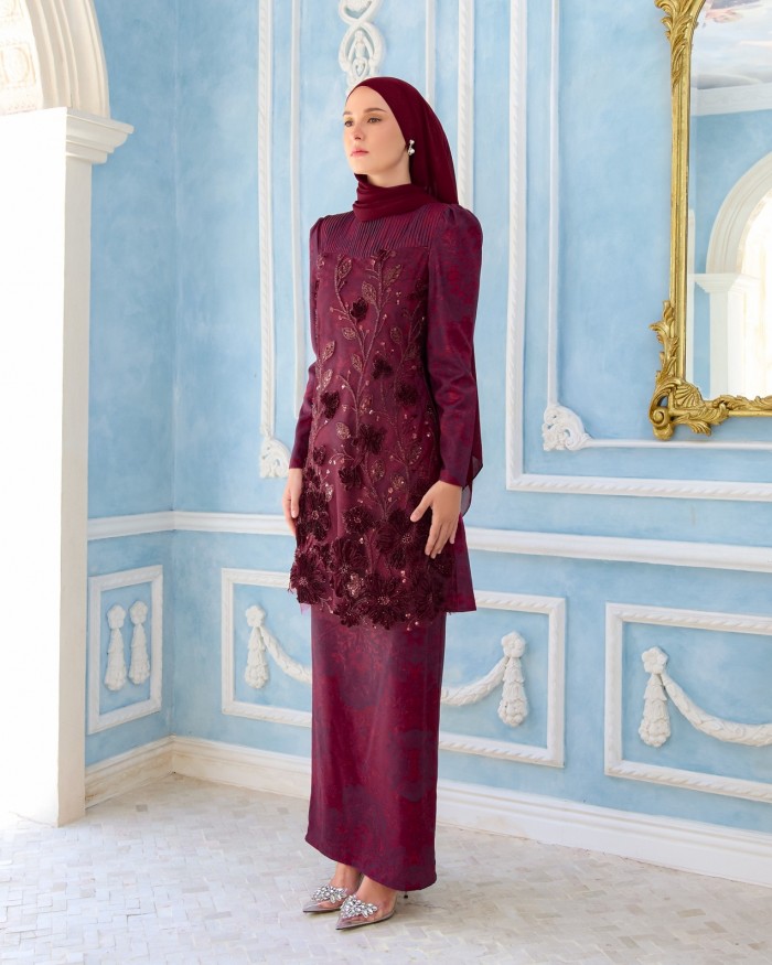 NOELLE KURUNG - BURGUNDY