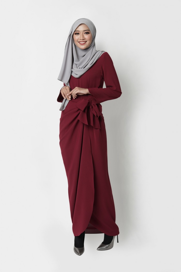 JERVAINE DRESS - BURGUNDY