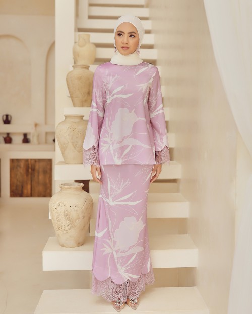 ALEEYA LACE KURUNG - ORCHID MAUVE