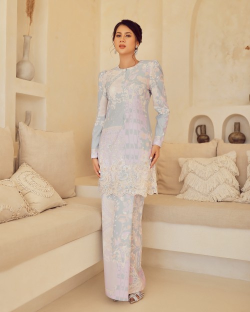 ALYSIA LACE KURUNG - GREYISH BLUE