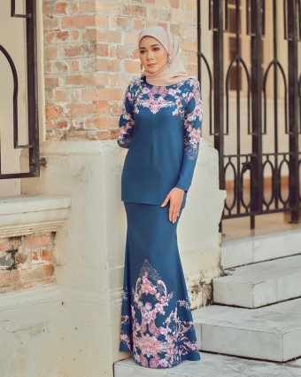 HAIDA MINI KURUNG -PEACOCK BLUE