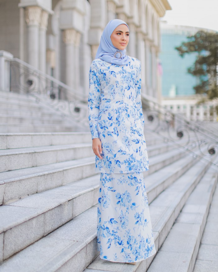 SAVANIA KURUNG - BLUE WHITE