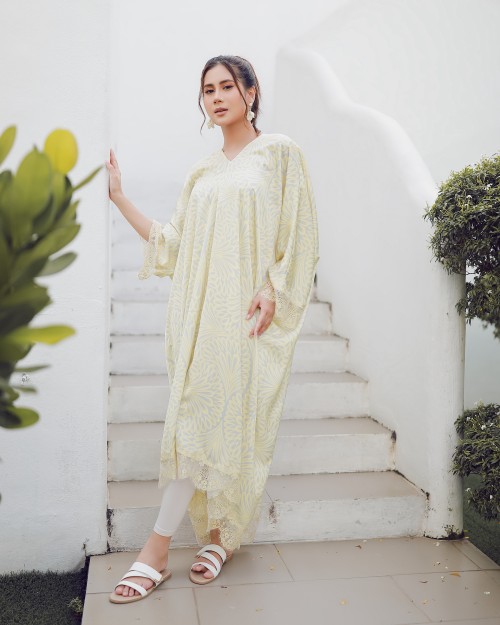 BASEERA CAFTAN -VANILLA OLIVE