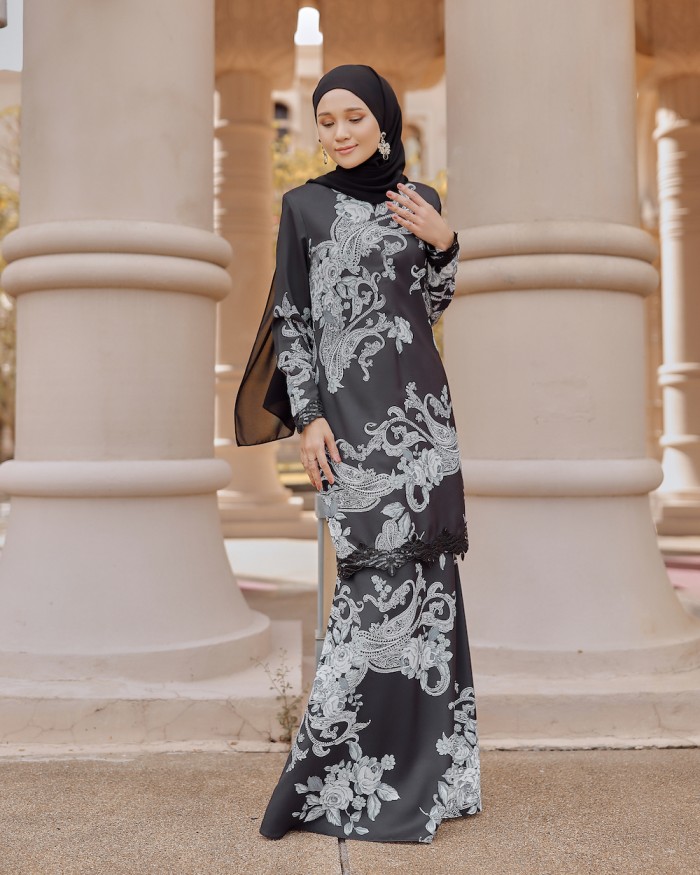 SAHSA LACE KURUNG - BLACK