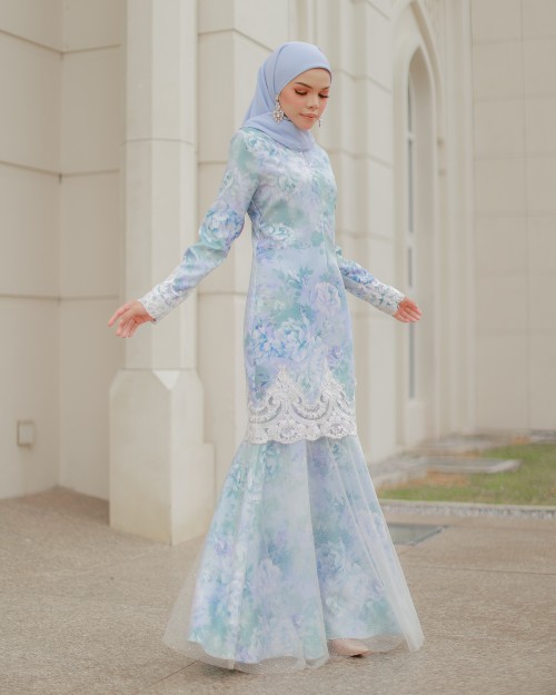 VICTORIA LACE KURUNG - TURQUOISE BLUE