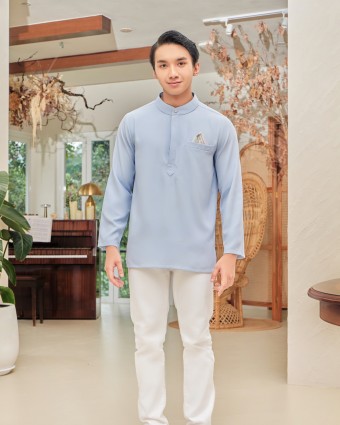 WANIE KURTA (MEN) - DUSTY BLUE