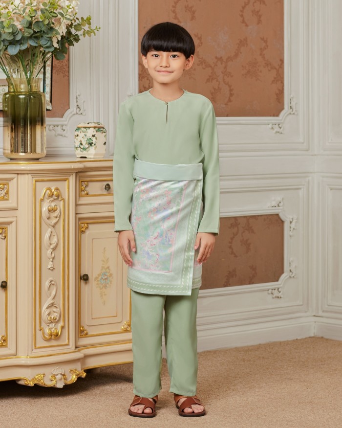AJMAL BAJU MELAYU KID - SAGE GREEN