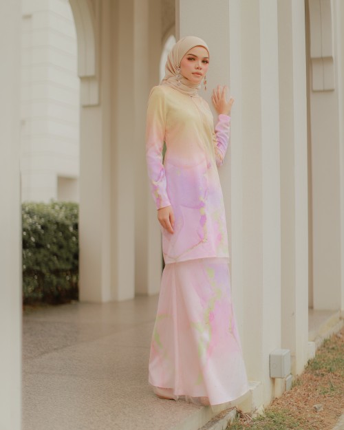 VELLA  CRYSTAL KURUNG - ORANGE PINK