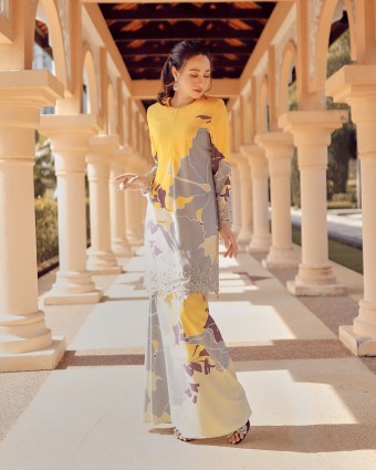 ZAHEERA LACE KURUNG - GOLDEN YELLOW