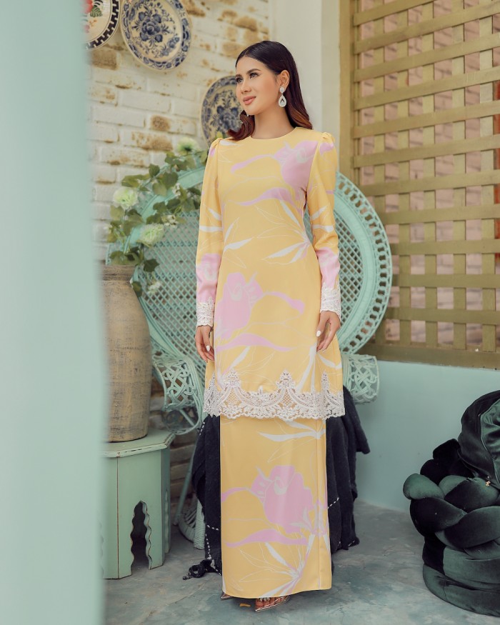 CARRA LACE KURUNG - YELLOW