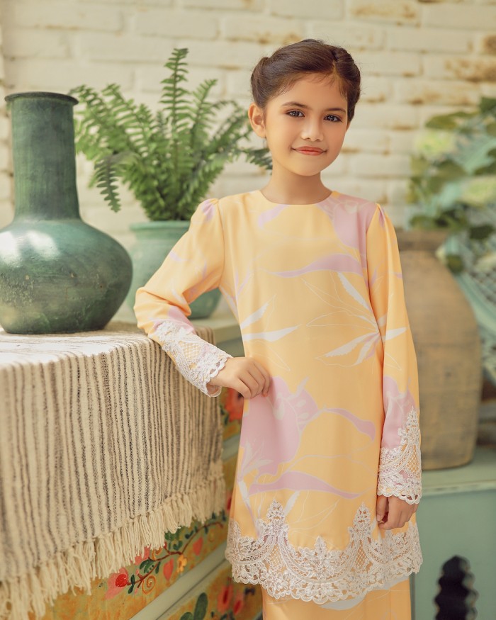 CARRA LACE KURUNG (KID) - YELLOW