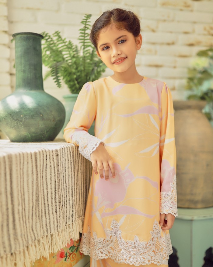 CARRA LACE KURUNG (KID) - YELLOW