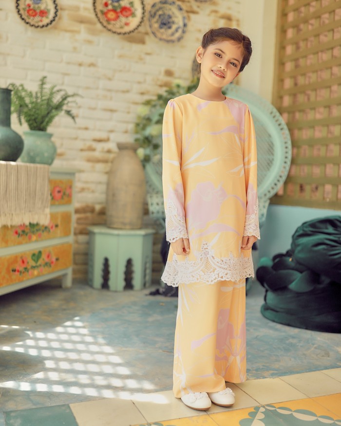 CARRA LACE KURUNG (KID) - YELLOW