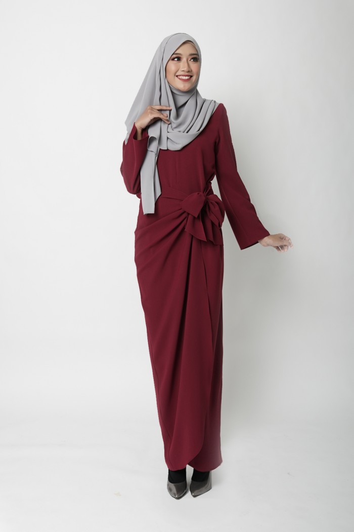 JERVAINE DRESS - BURGUNDY