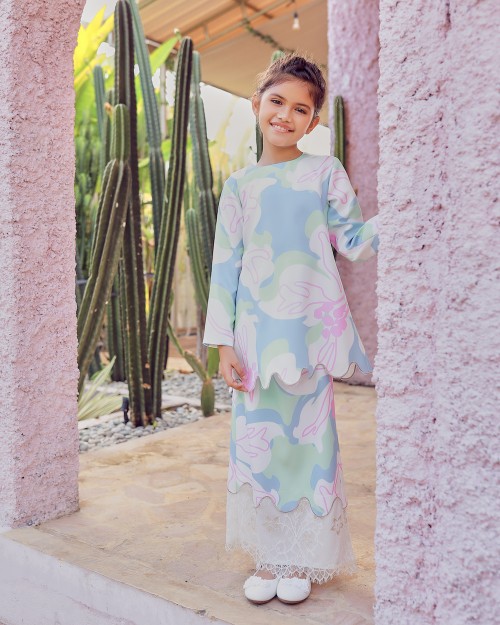 HANA LACE KURUNG (KID) - BLUE MINT