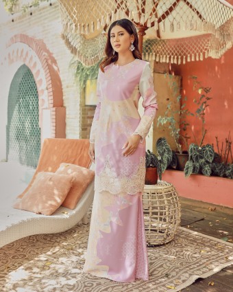 NIORA LACE KURUNG - PINK CREAM