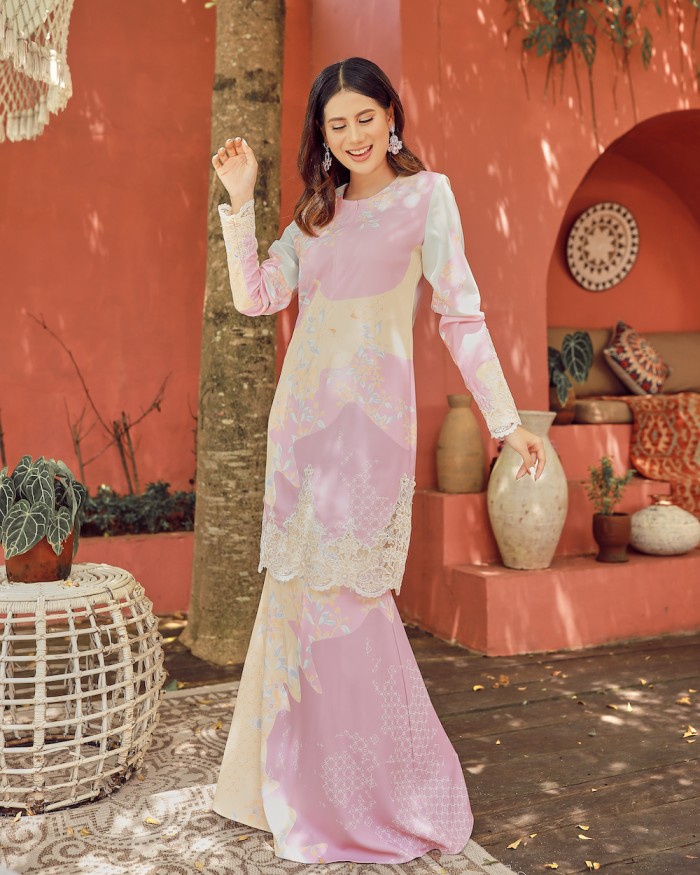 NIORA LACE KURUNG - PINK CREAM