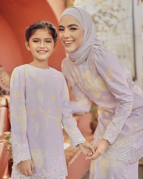 RAYSA LACE KURUNG (KID) - LILAC PURPLE
