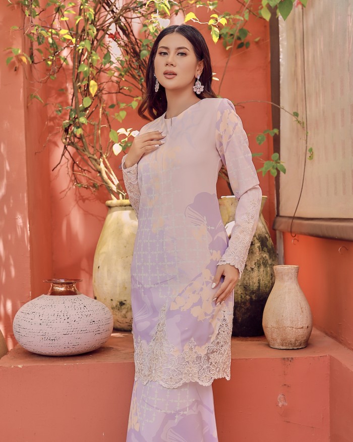 TIARA LACE KURUNG - PURPLE PINK