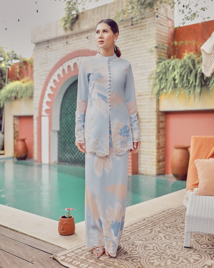 TISYA LACE KURUNG - BABY BLUE