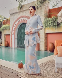 TISYA LACE KURUNG - BABY BLUE