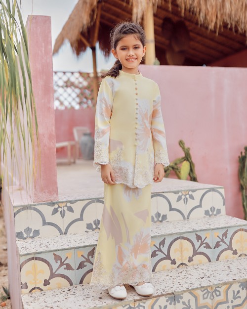 TISYA LACE KURUNG (KID) - YELLOW