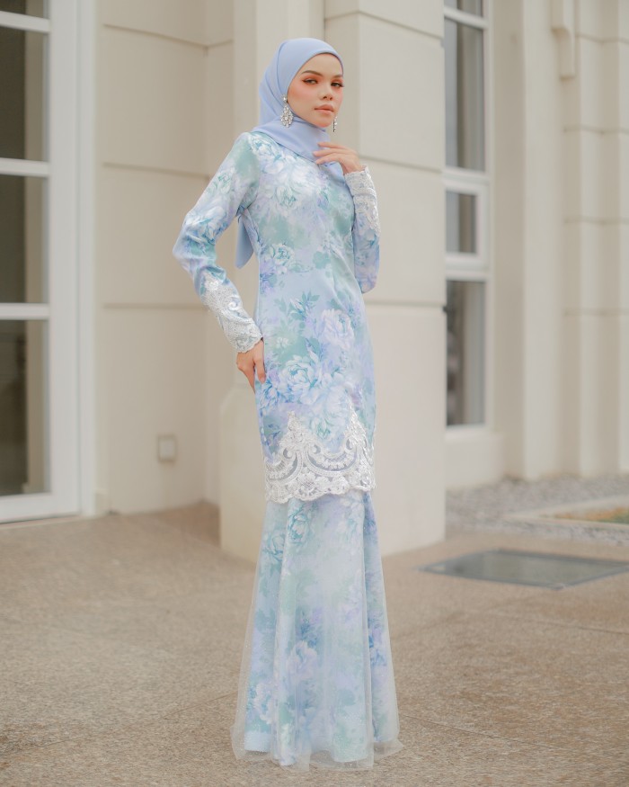 VICTORIA LACE KURUNG - TURQUOISE BLUE