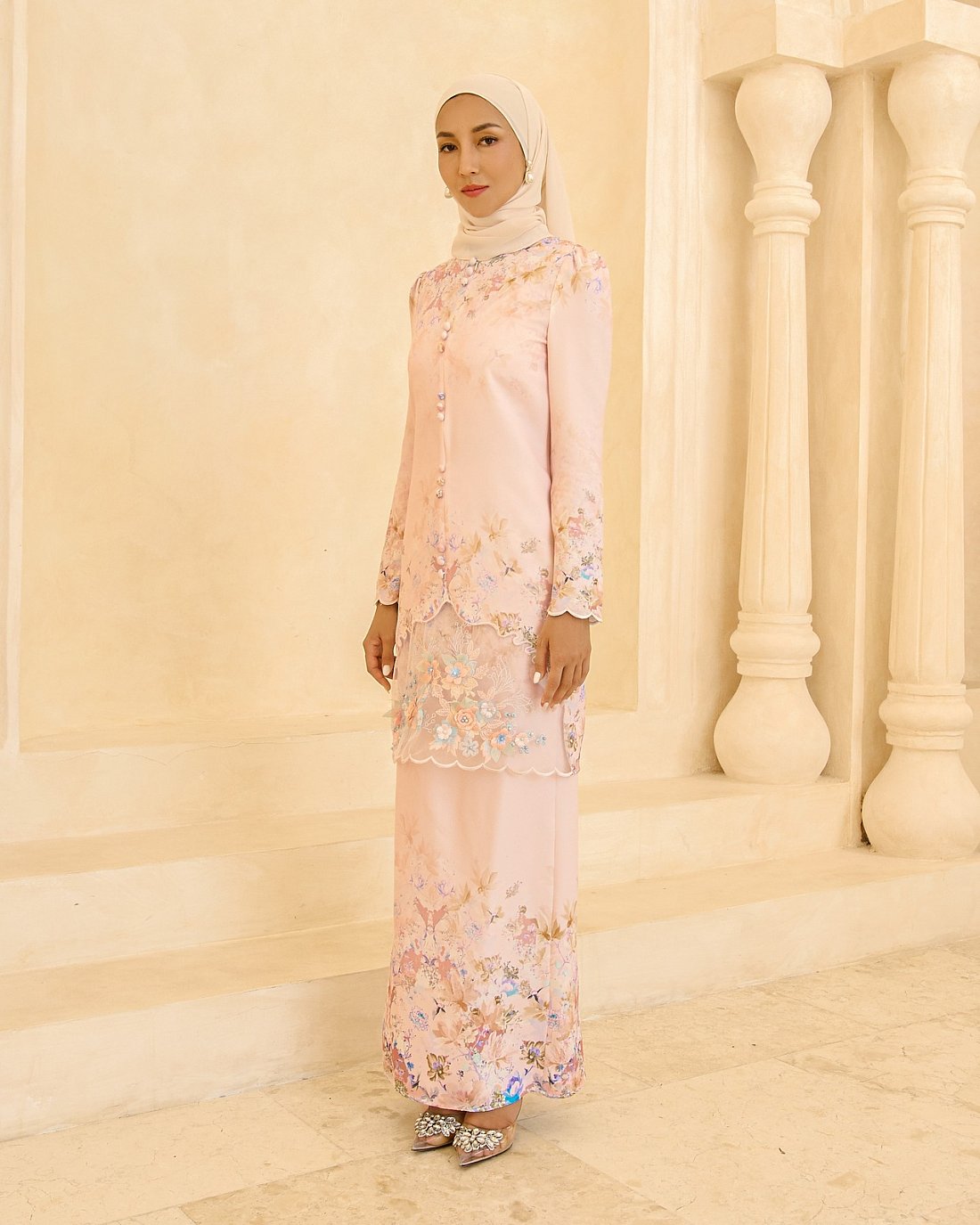 Jemels | Modern Kurung | Baju Kurung | Baju Melayu | THEME COLORS PINK /  PEACH MYRANA KURUNG - ROSE GOLD